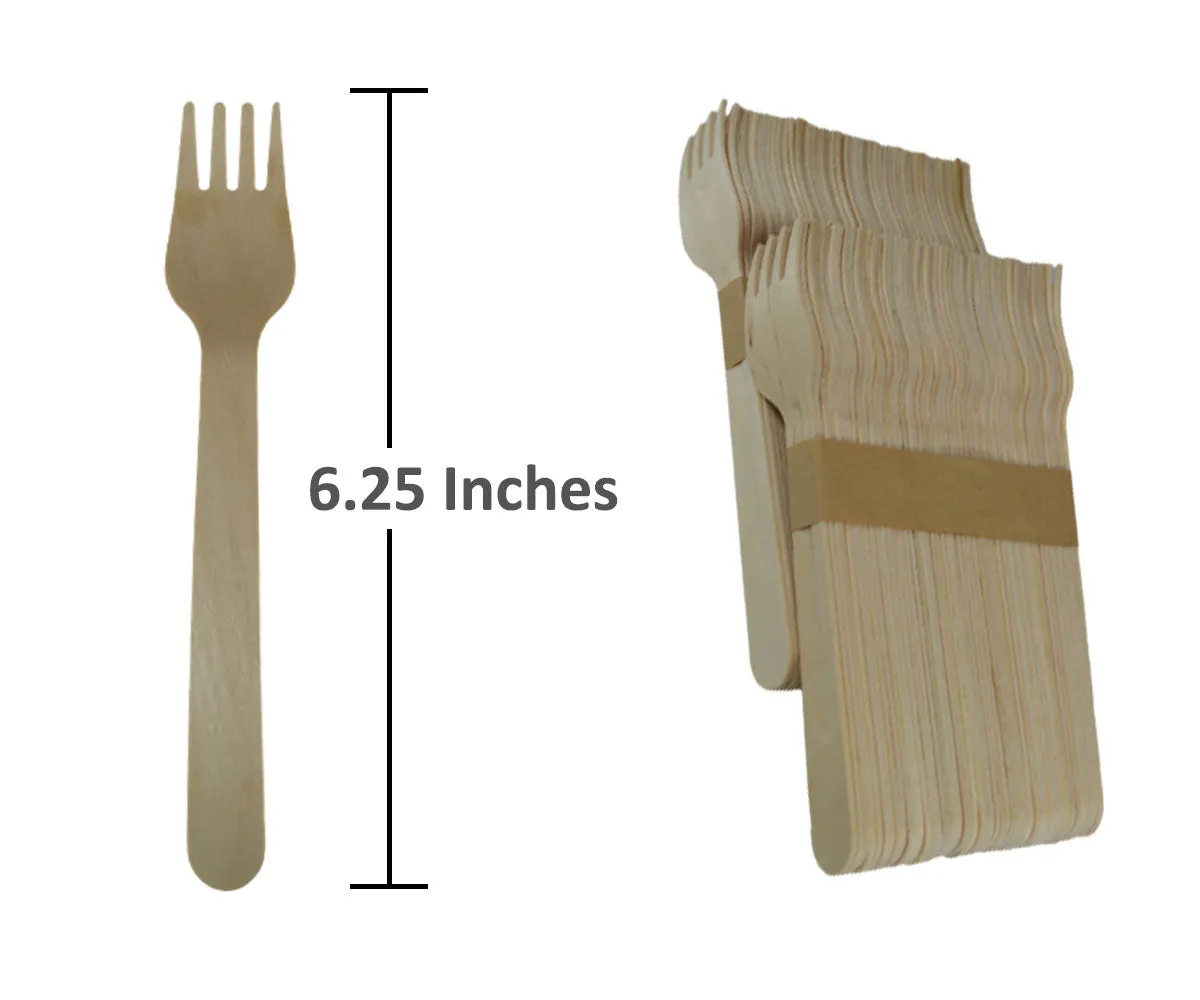 Disposable Wooden Fork - 50pc