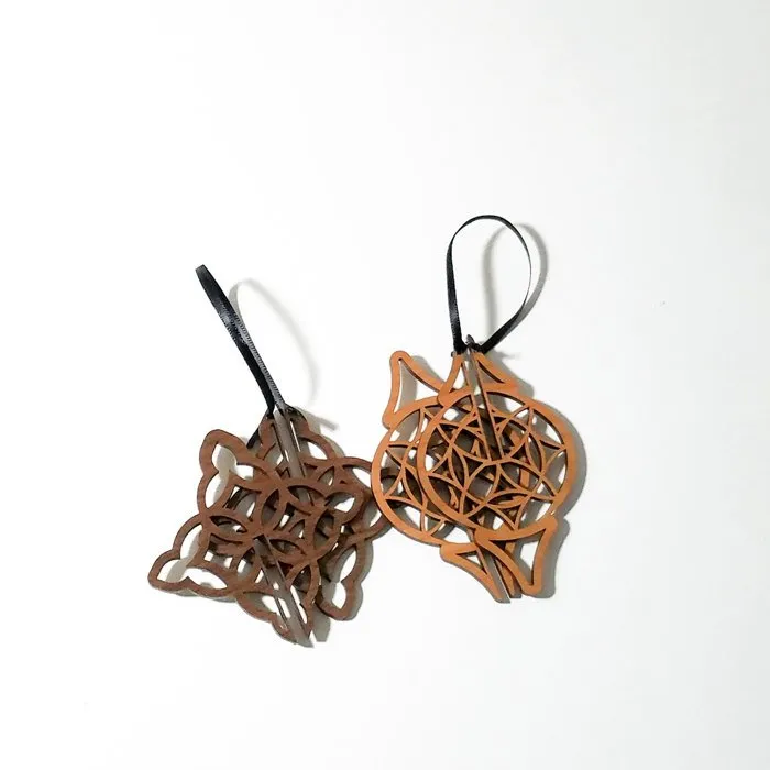 Eco-Friendly Laser-Cut Wood Christmas Ornaments