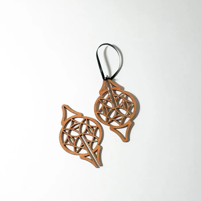 Eco-Friendly Laser-Cut Wood Christmas Ornaments