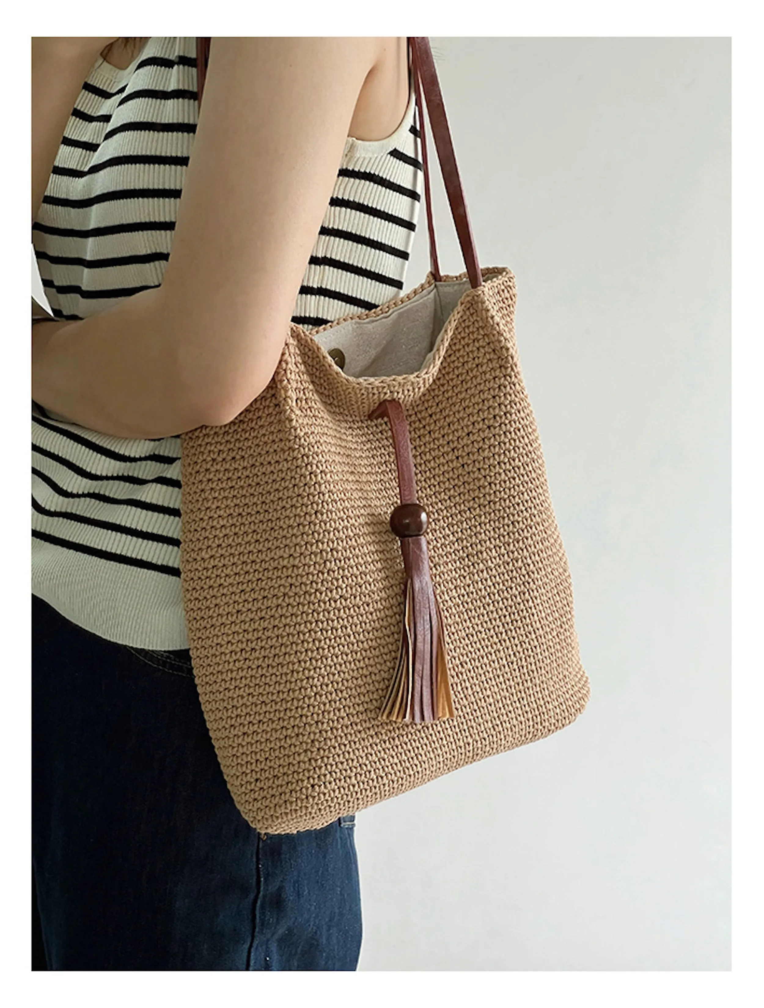 Elena Handbags Handmade Retro Woven Shoulder Bag