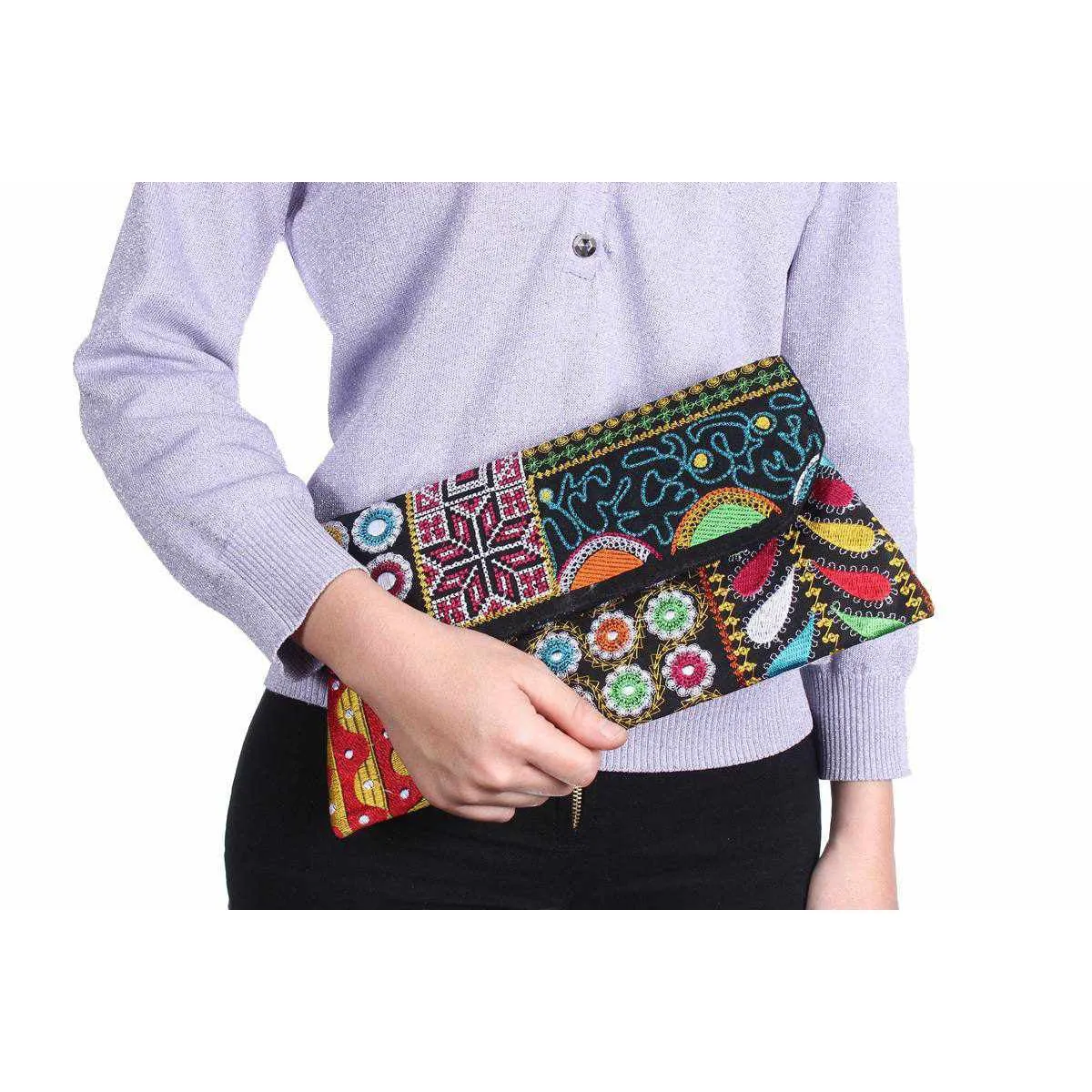 Embroidered Convertible Clutch | Crossbody Bag - Thailand