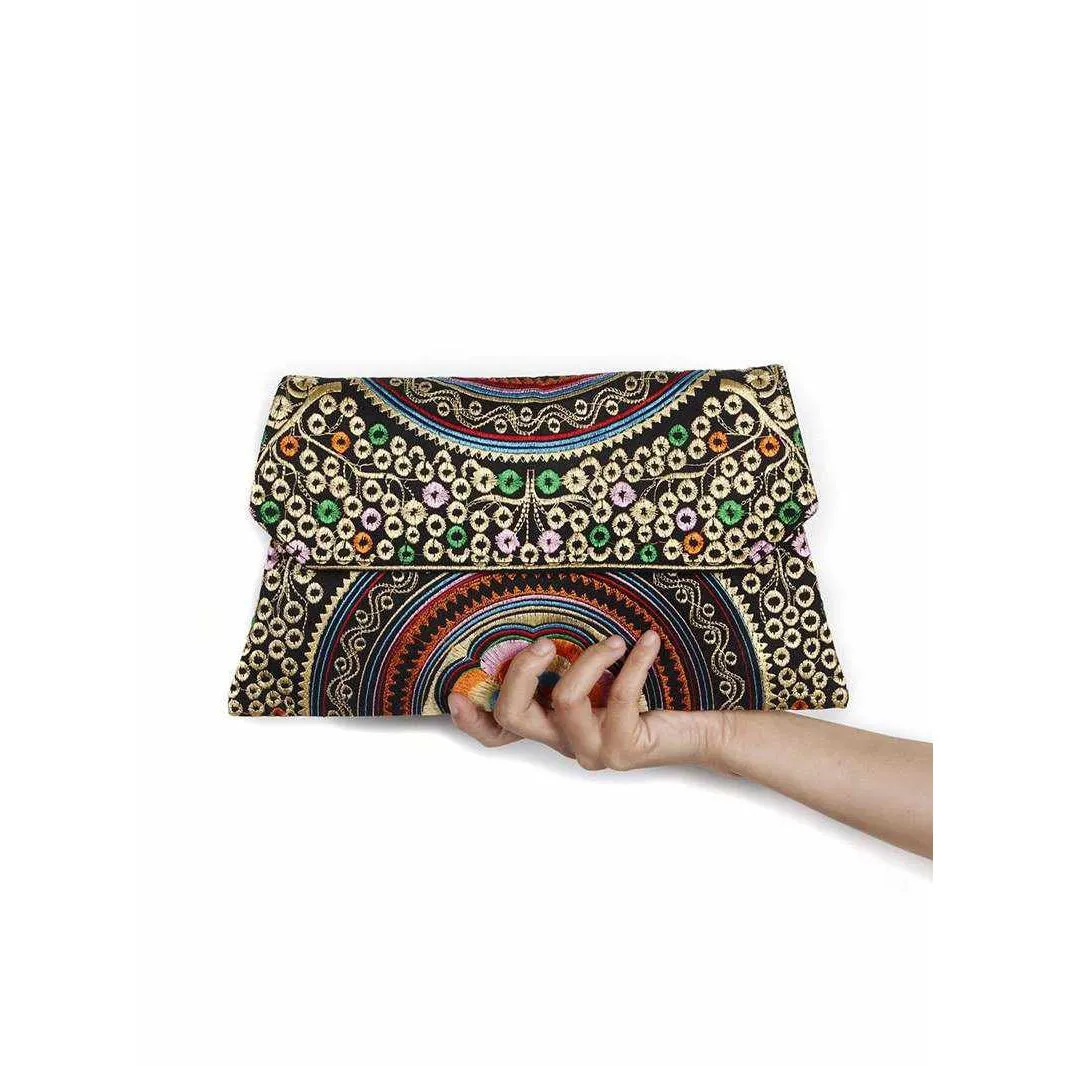 Embroidered Convertible Clutch | Crossbody Bag - Thailand