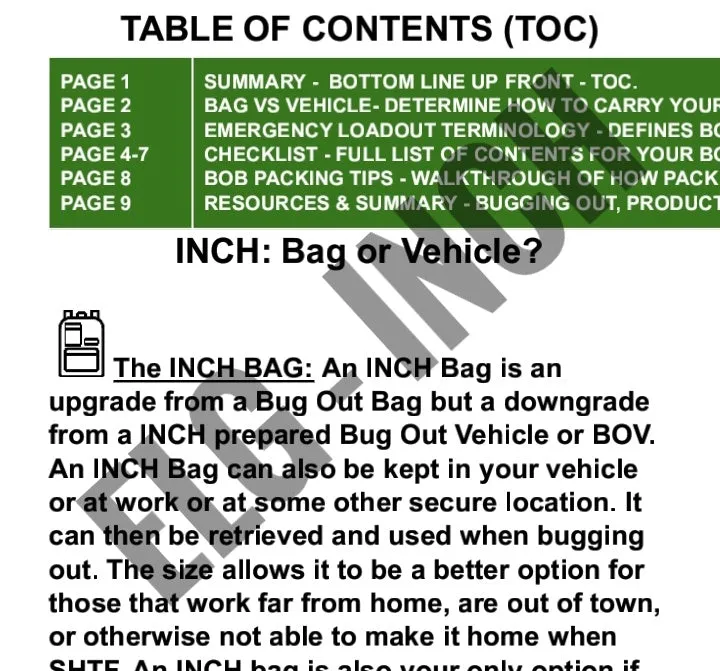 Emergency Loadout Guide - I'm Never Coming Home (INCH) [PDF]