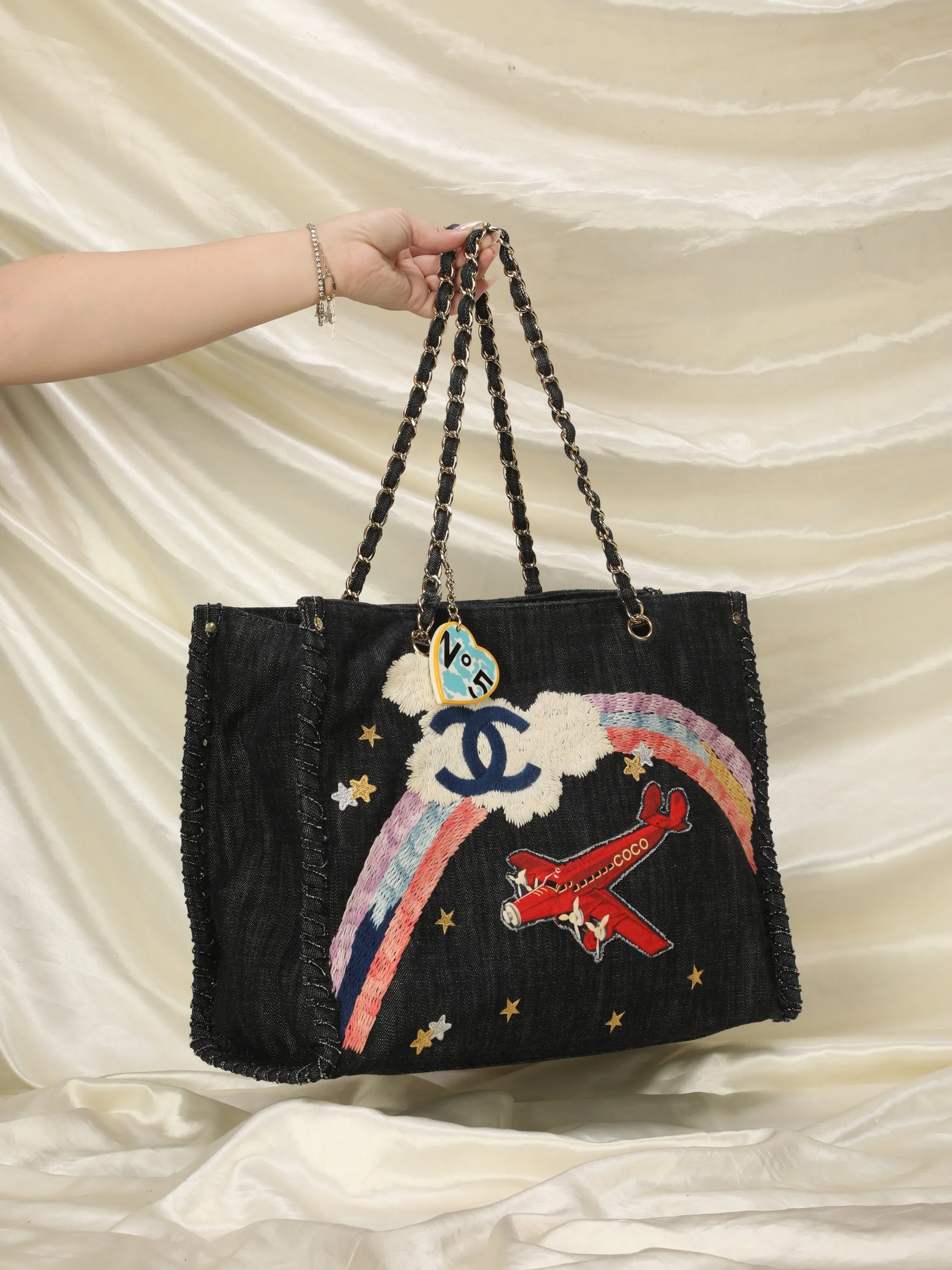 Extremely Rare Limited Edition CL Denim Embroidered Tote