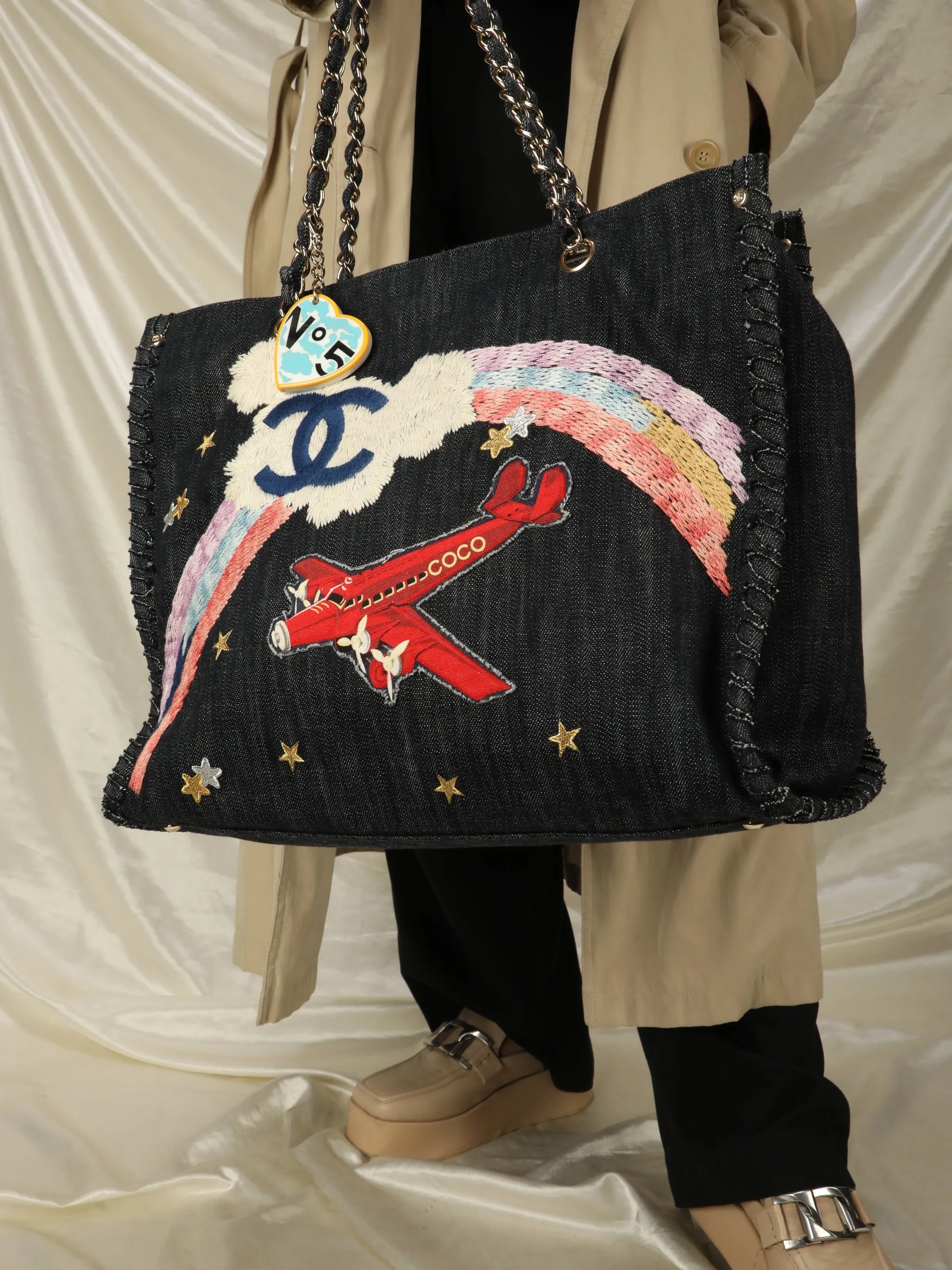 Extremely Rare Limited Edition CL Denim Embroidered Tote