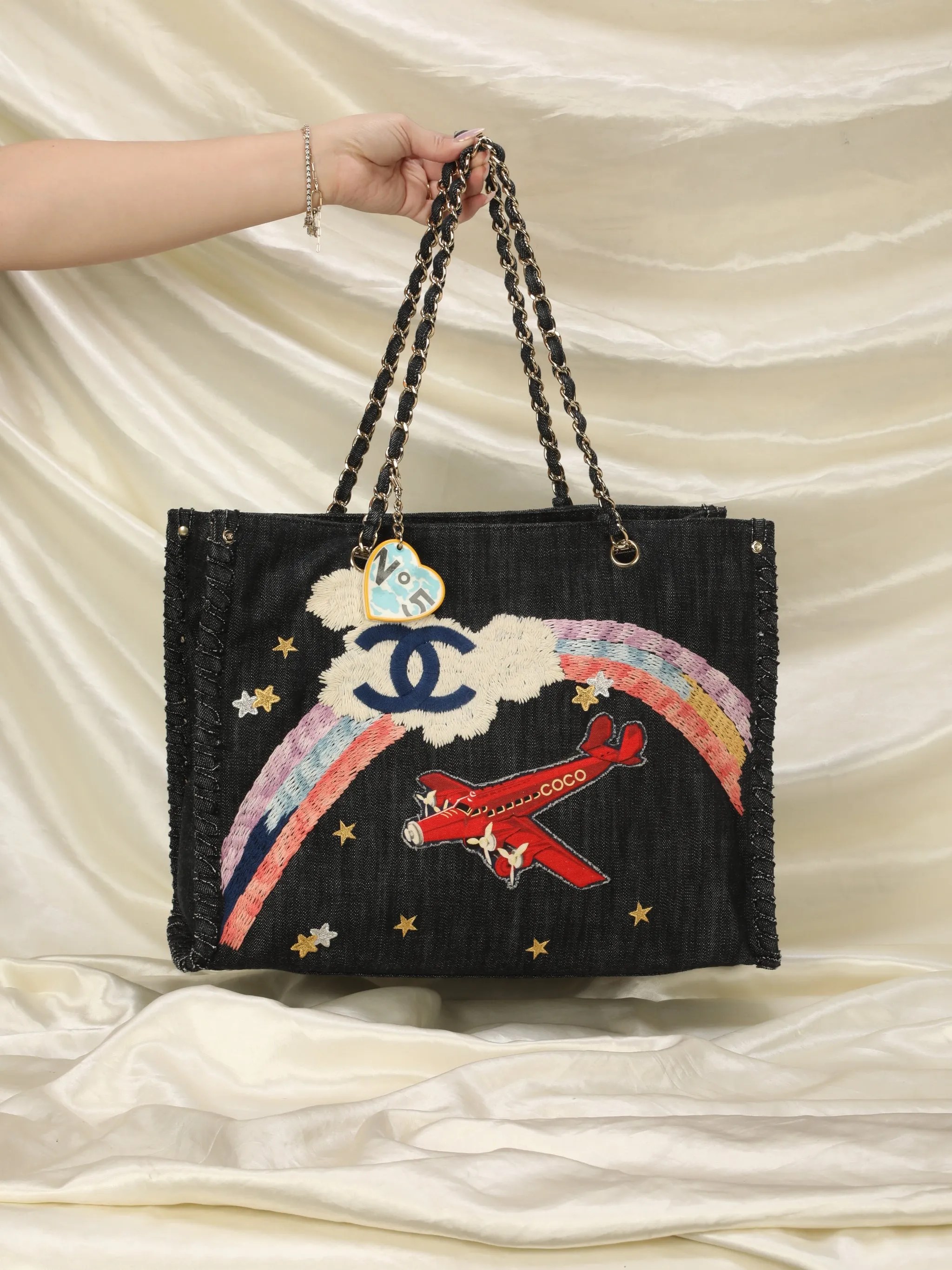 Extremely Rare Limited Edition CL Denim Embroidered Tote