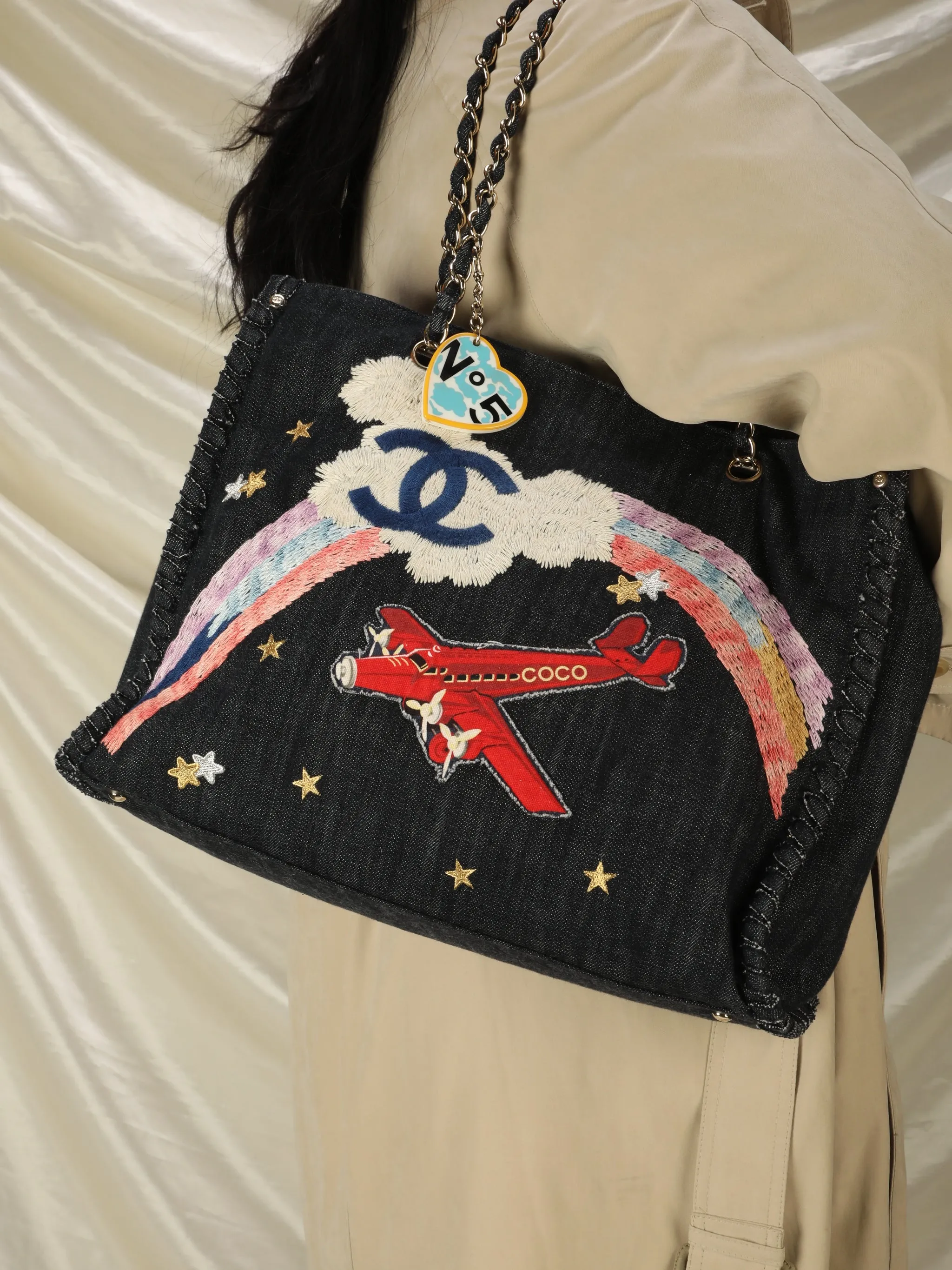 Extremely Rare Limited Edition CL Denim Embroidered Tote