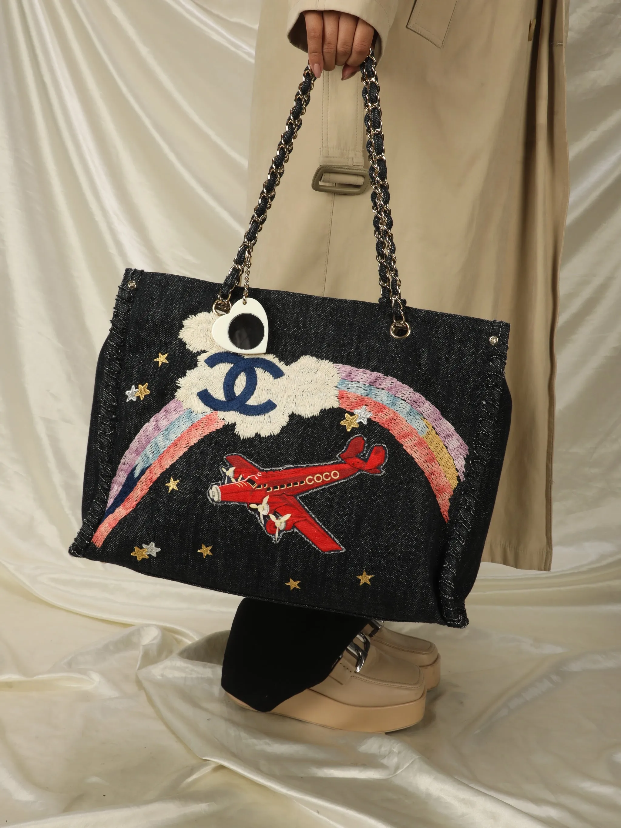 Extremely Rare Limited Edition CL Denim Embroidered Tote