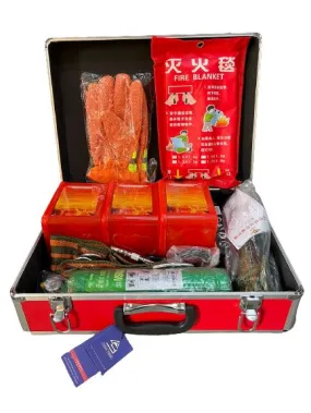 Family Fire Emergency Kit ( Fire Blanket, Fire extinguisher, Flash Light, Respirator & ETC) | Model: FEK-LF-H020-312