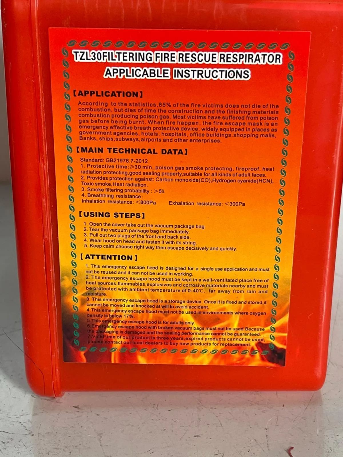 Family Fire Emergency Kit ( Fire Blanket, Fire extinguisher, Flash Light, Respirator & ETC) | Model: FEK-LF-H020-312