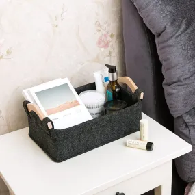 Felt Storage Basket - Closet Toy Book Hamper - Table Shelf Box Organizer -  Living Room Bedroom Bathroom Toiletry Makeup Book Toy