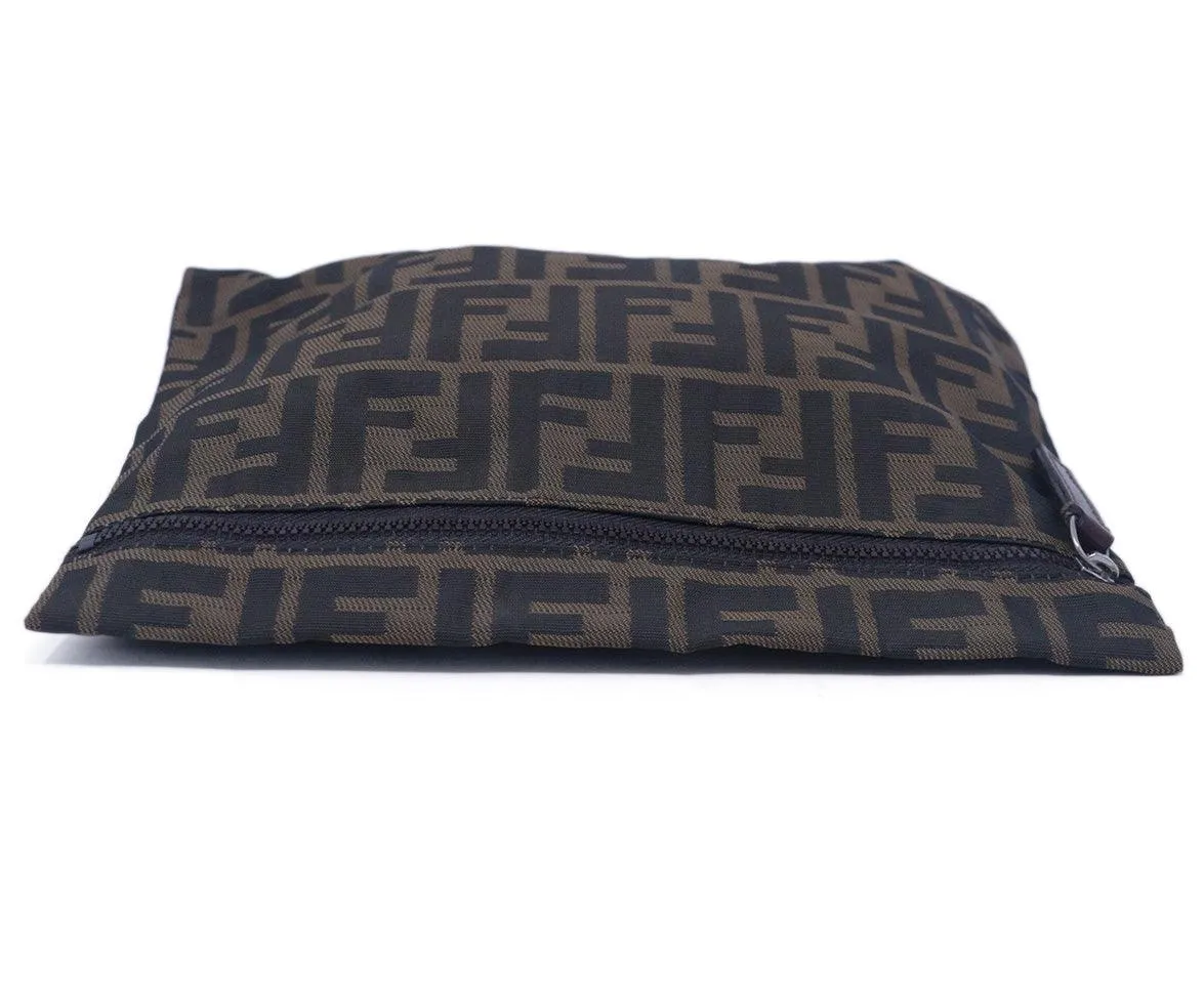 Fendi Black & Brown Logo Cosmetic Bag