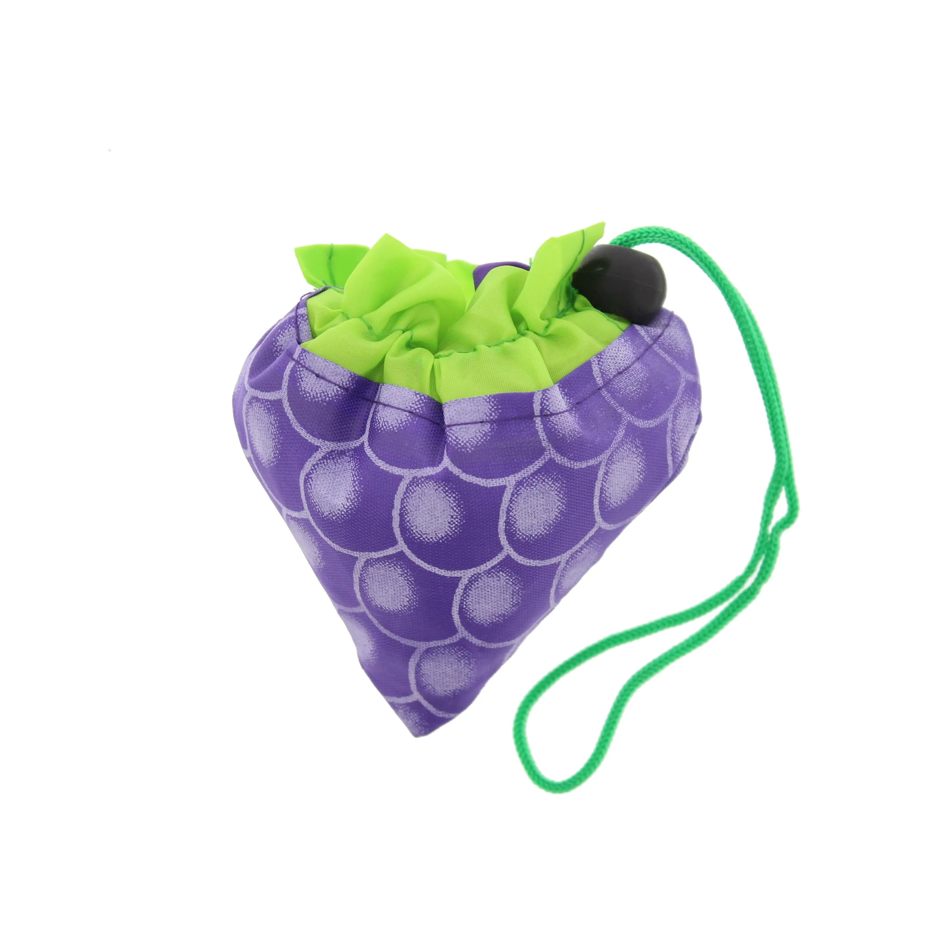 Floral Print Themed Shopping Bag in a Draw String Grape Themed Pouch