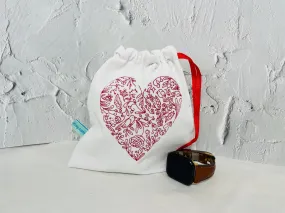 folk heart velvet gift bag