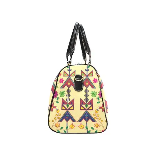 Geometric Floral Spring-Vanilla Waterproof Travel Bag