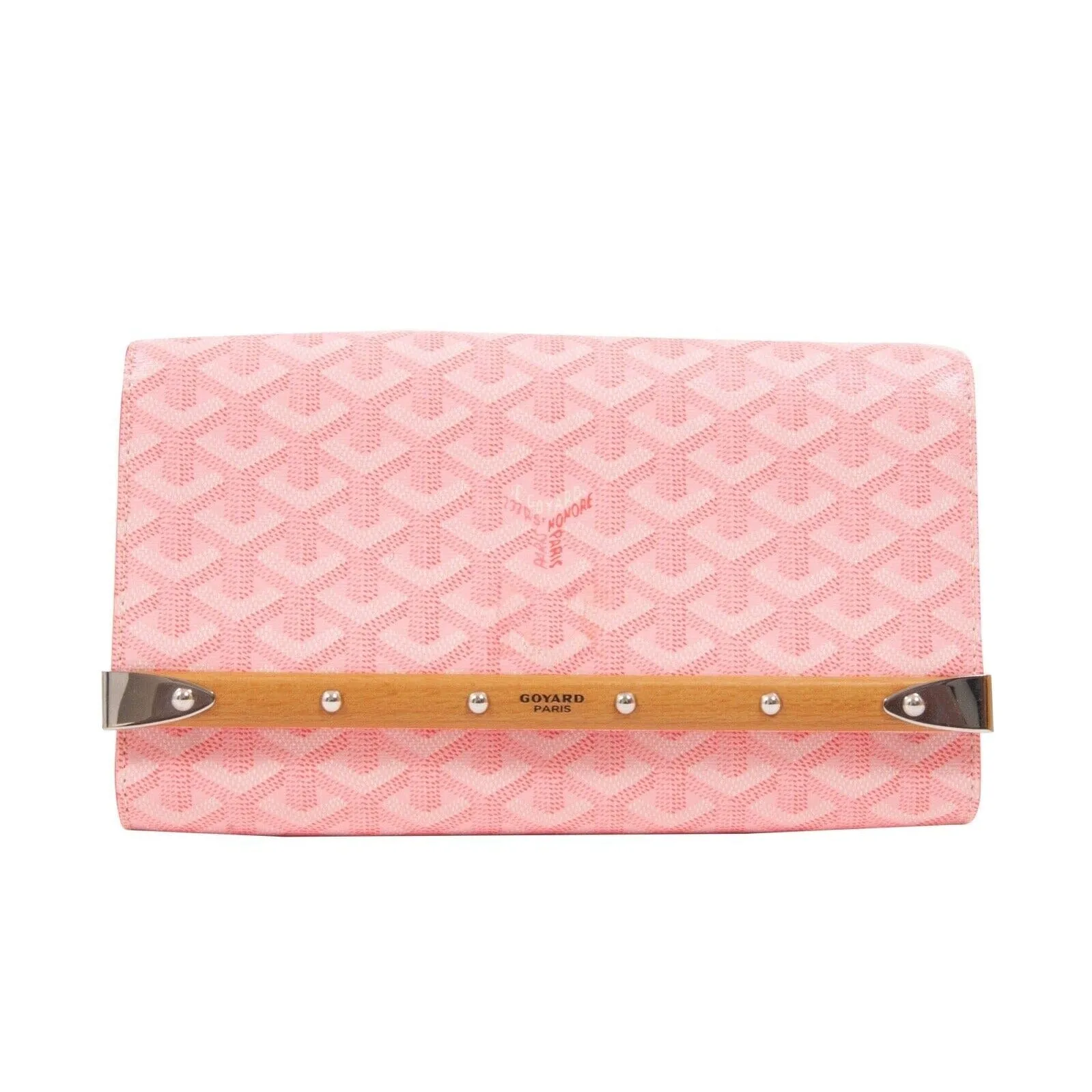 Goyard Monte Carlo MM Crossbody Pink Limited Edition Clutch Wood Purse Bag