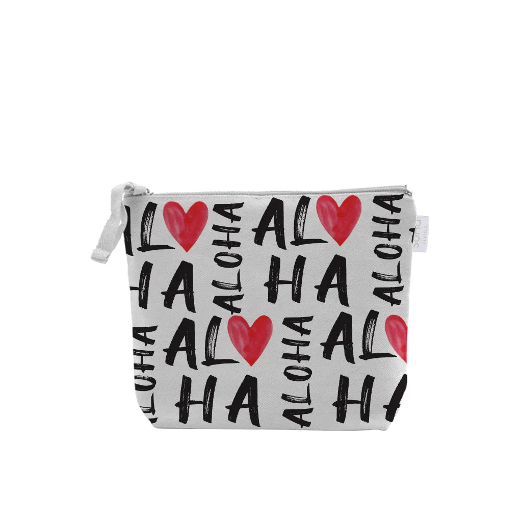 Graffiti Aloha Hearts Cosmetic Bag, Small