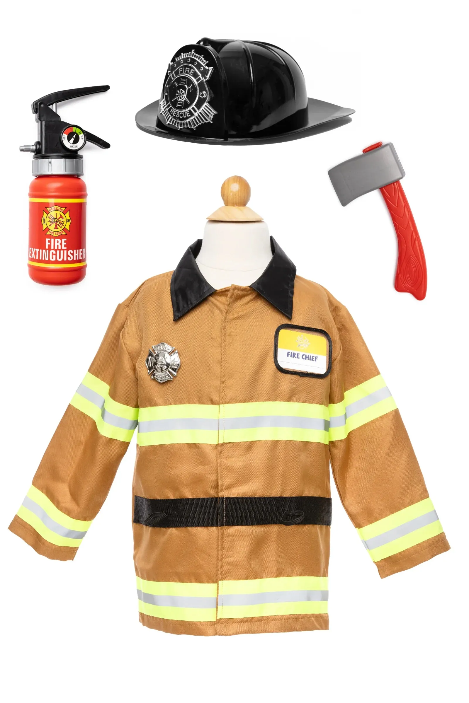 Great Pretenders Tan Fire Fighter Set with Accessories 5pcs Size 5/6