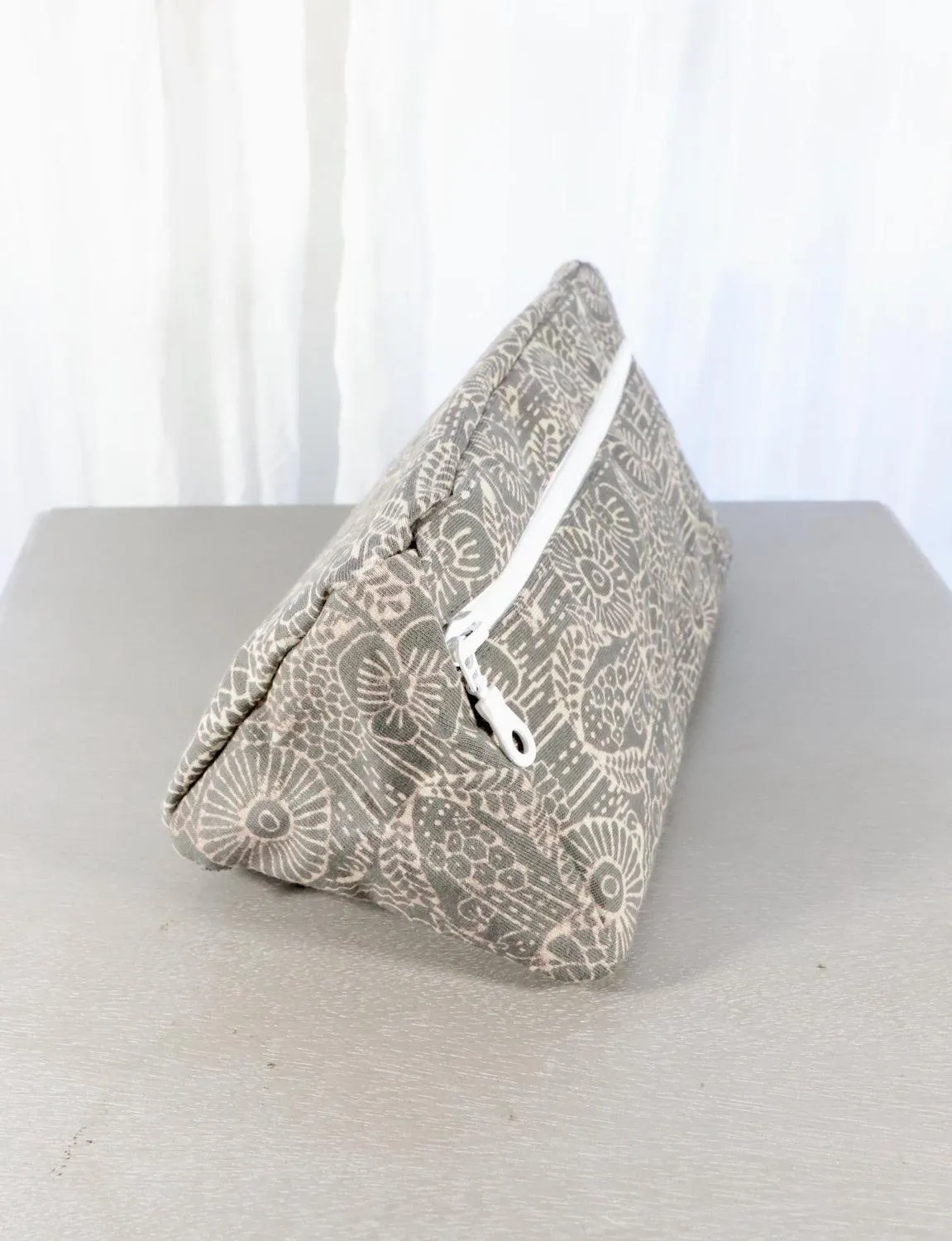 Grey Toiletry Bag- Triangles or Floral