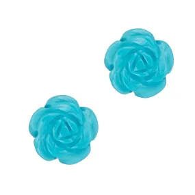 Hand-Carved Turquoise Rose cufflinks I Jan Leslie