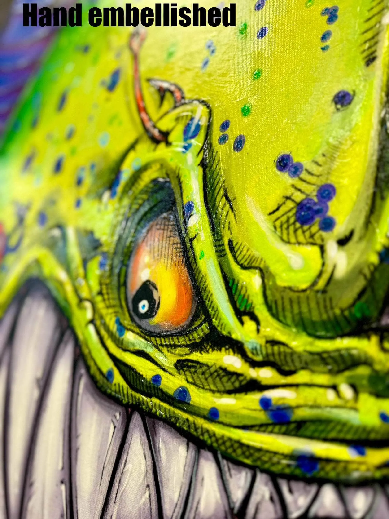 Hand Embellished "Mahi Vice" Limited Edition Canvas