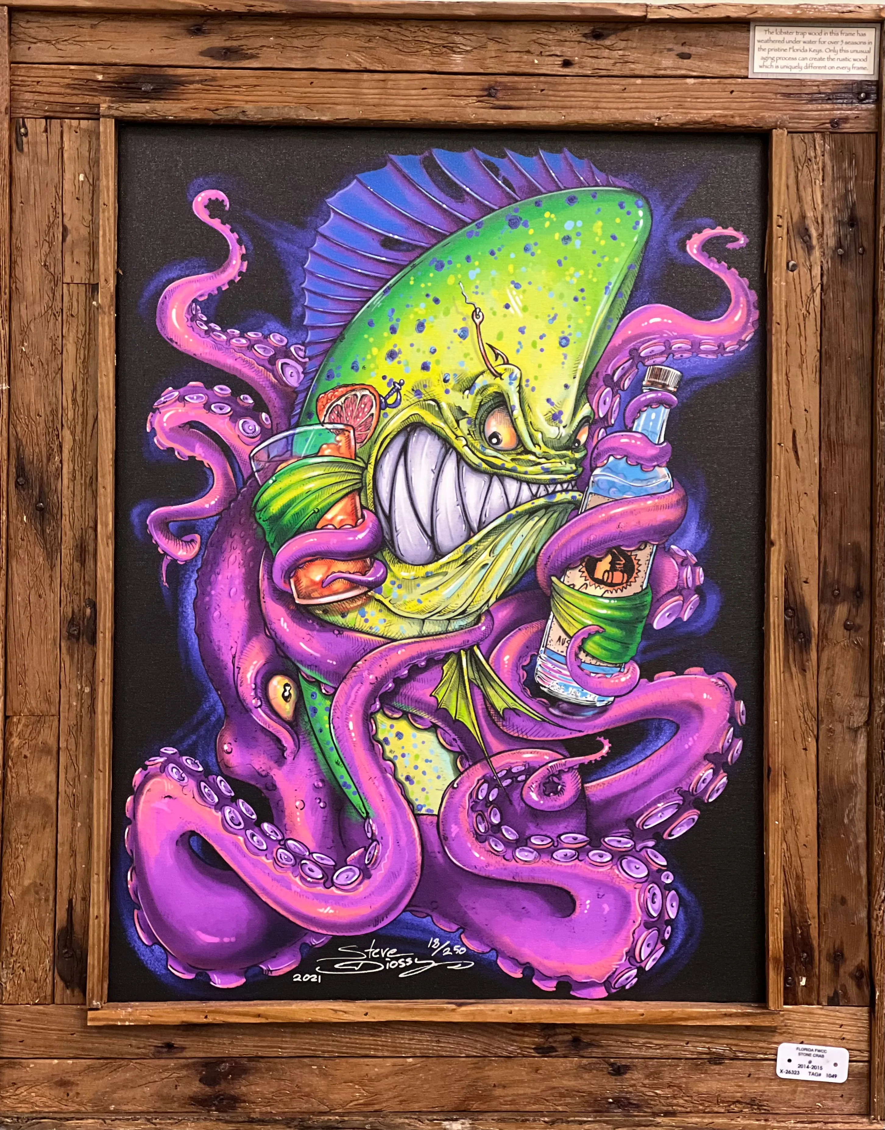 Hand Embellished "Mahi Vice" Limited Edition Canvas