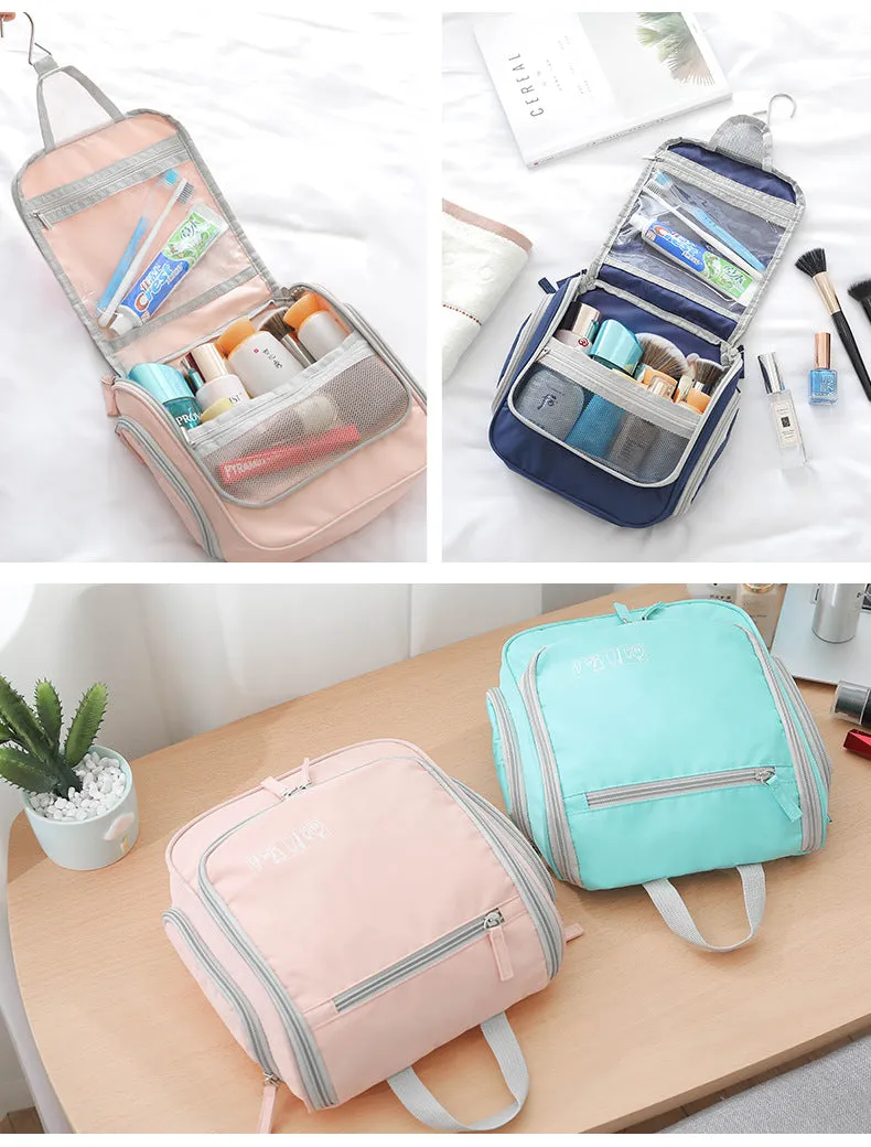 Hand-held toiletry bag with small ears, hook, waterproof toiletry bag, multifunctional travel storage