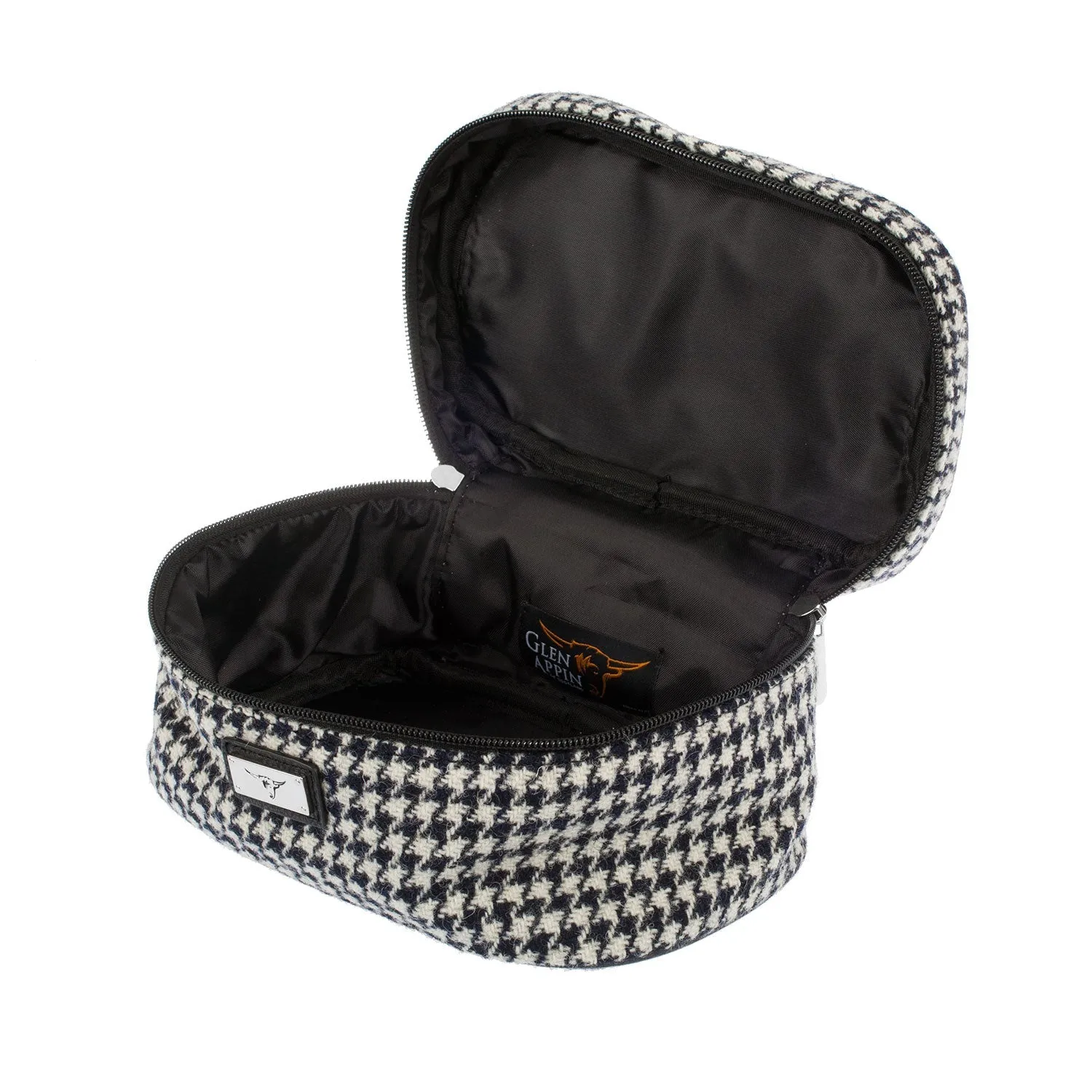 Harris Tweed Cosmetic Bag Black Dogtooth