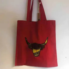 Highland Cow Tote Bag in MacLeod of Lewis Modern Tartan