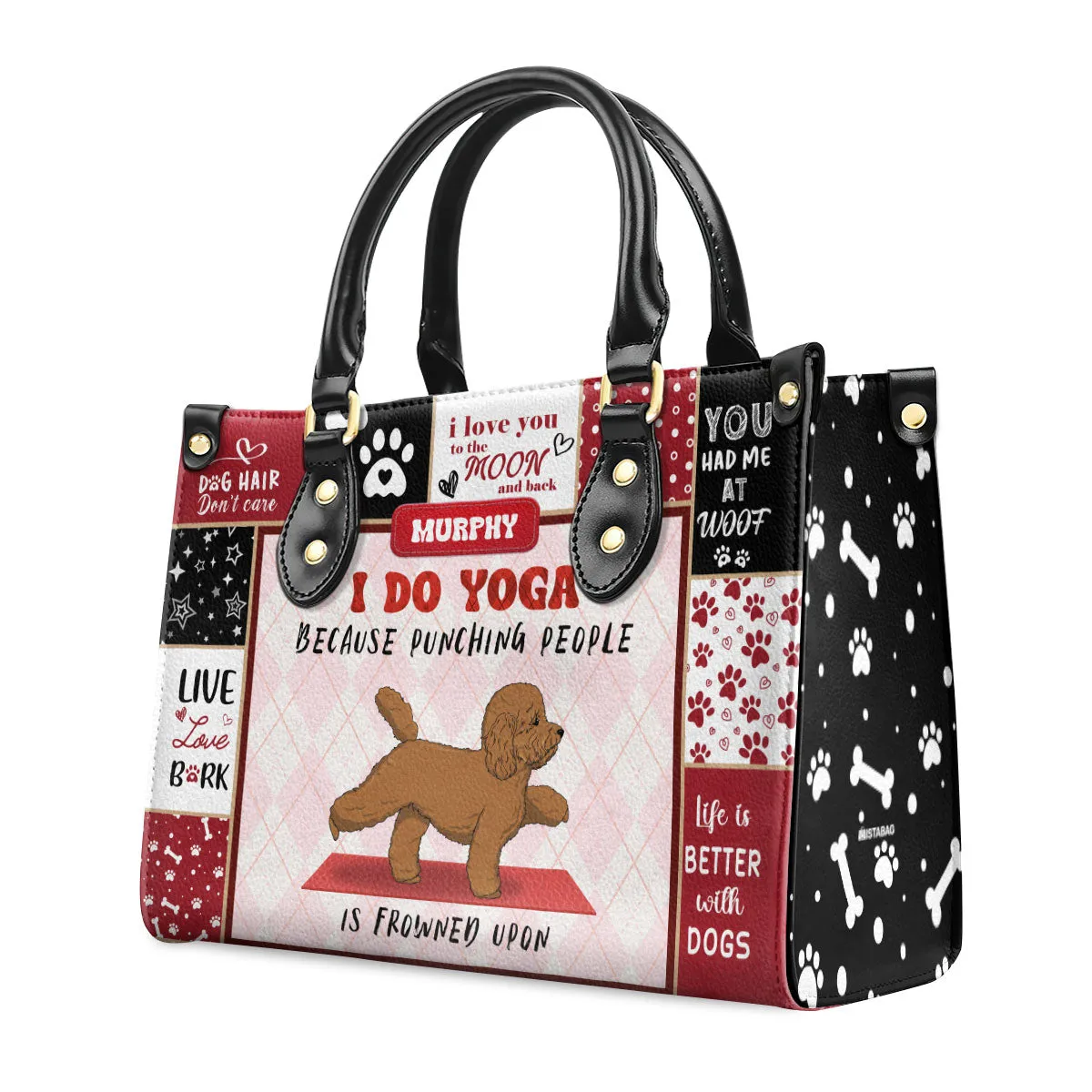 I Do Yoga - Personalized Leather Hand Bag SBLHBHA31