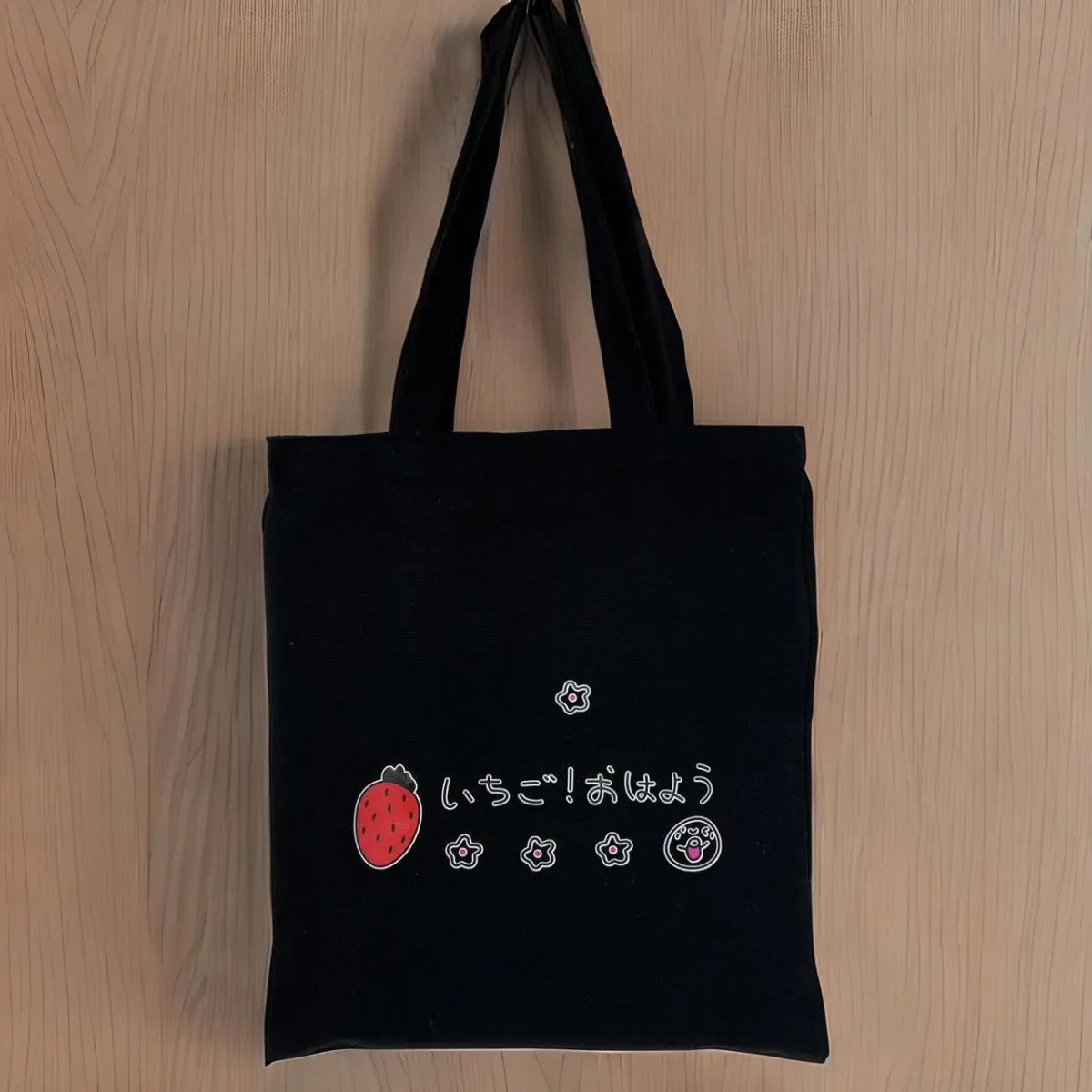 Japanese Kawaii Large Canvas Strawberry Women Tote Bag