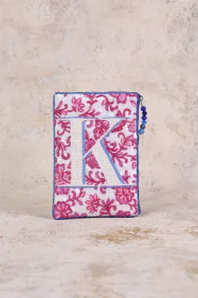 K Monogram Cosmetic Bag