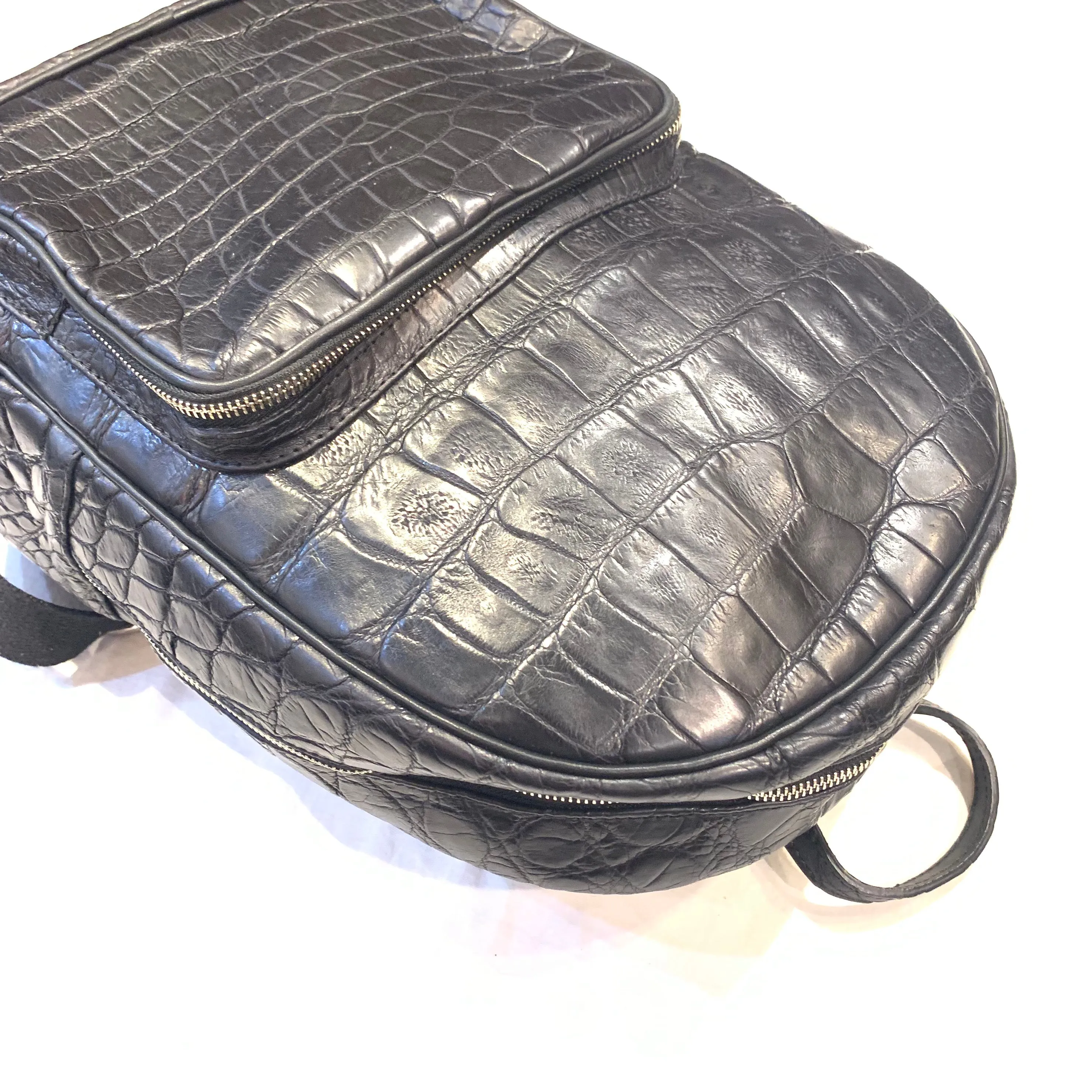 Kashani Black All-Over Alligator Backpack