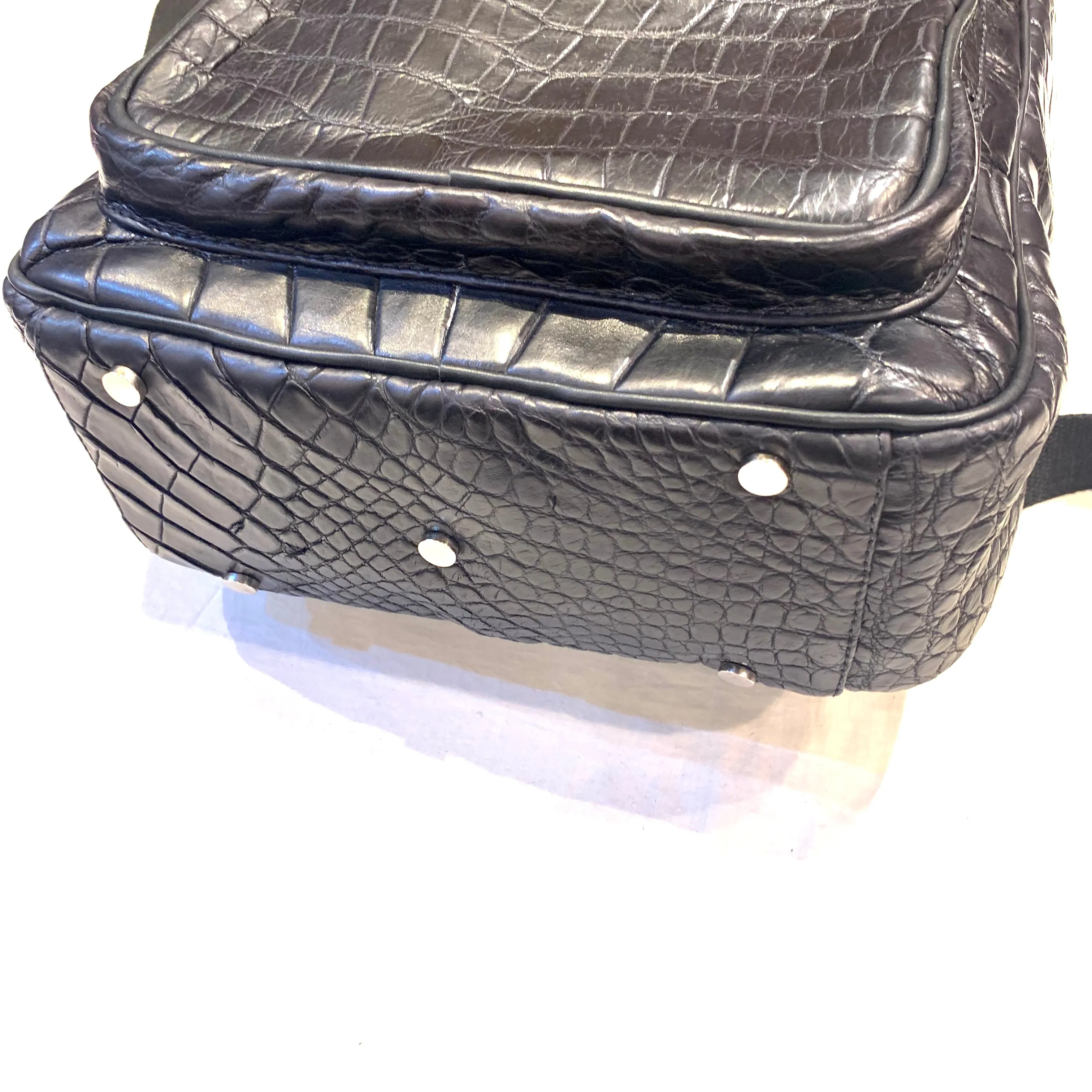 Kashani Black All-Over Alligator Backpack