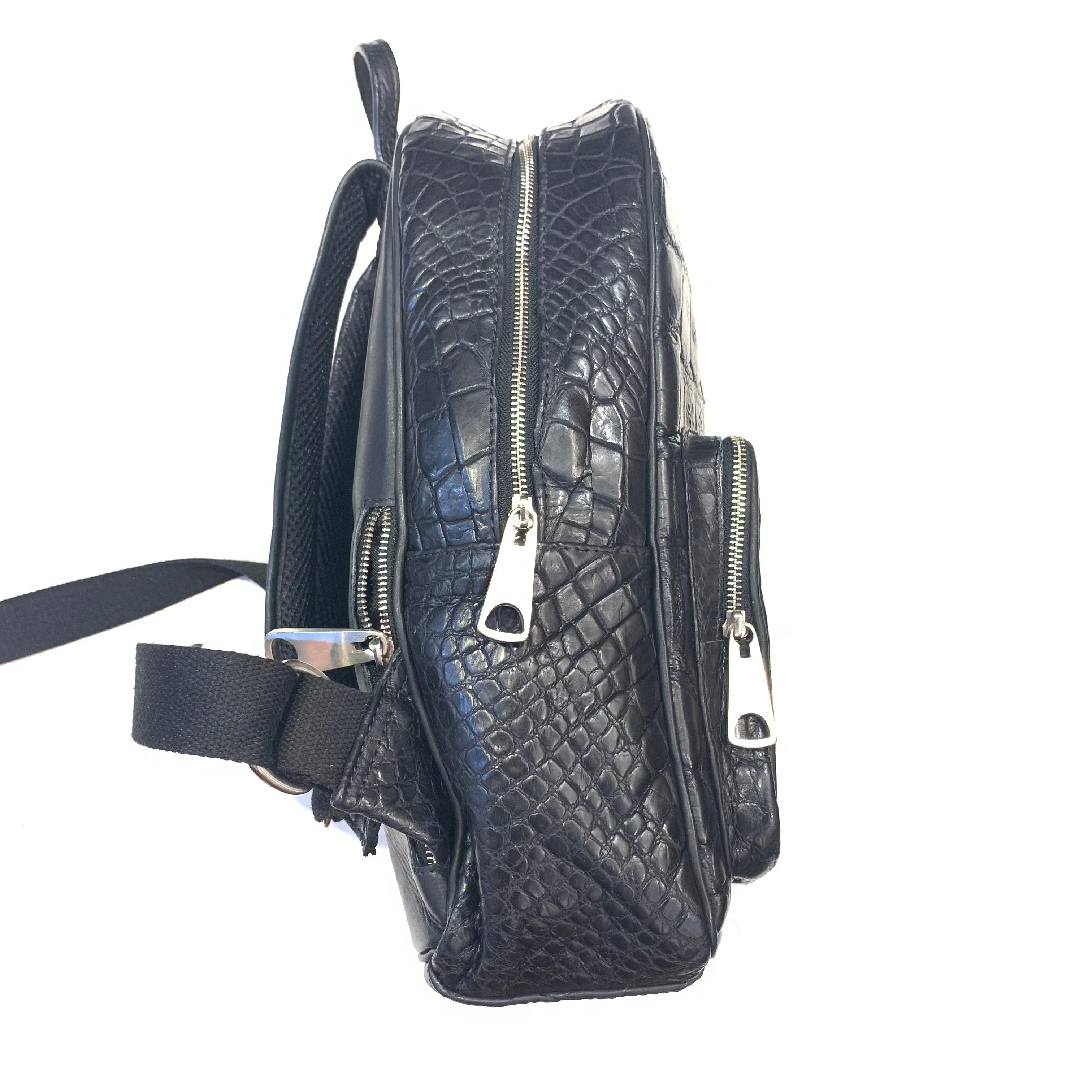 Kashani Black All-Over Alligator Backpack