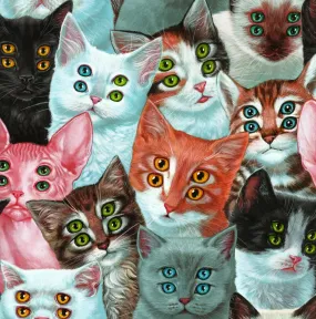 Kitty Kitty Party Party Archival Print by Casey Weldon