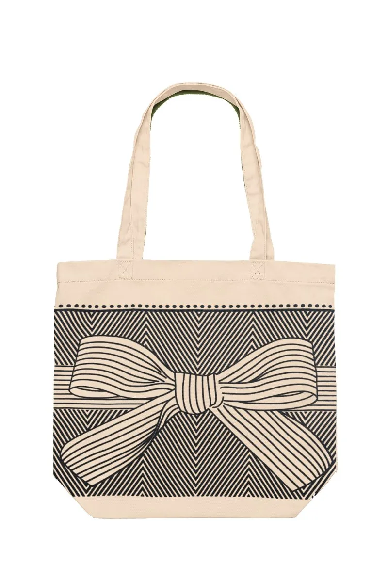 Knot White - 100% Cotton Canvas Eco-Friendly Tote Bag with Zip