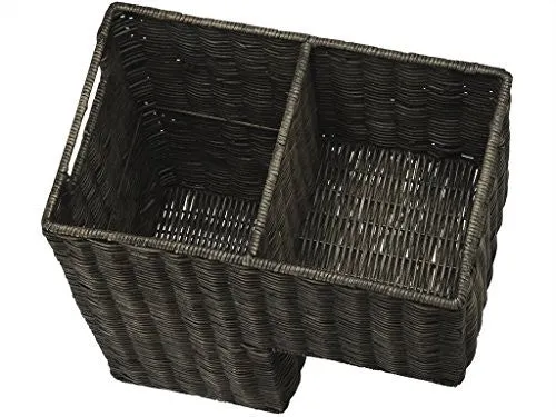 KOUBOO Wicker Stair Step Basket in Wash, Dark Brown