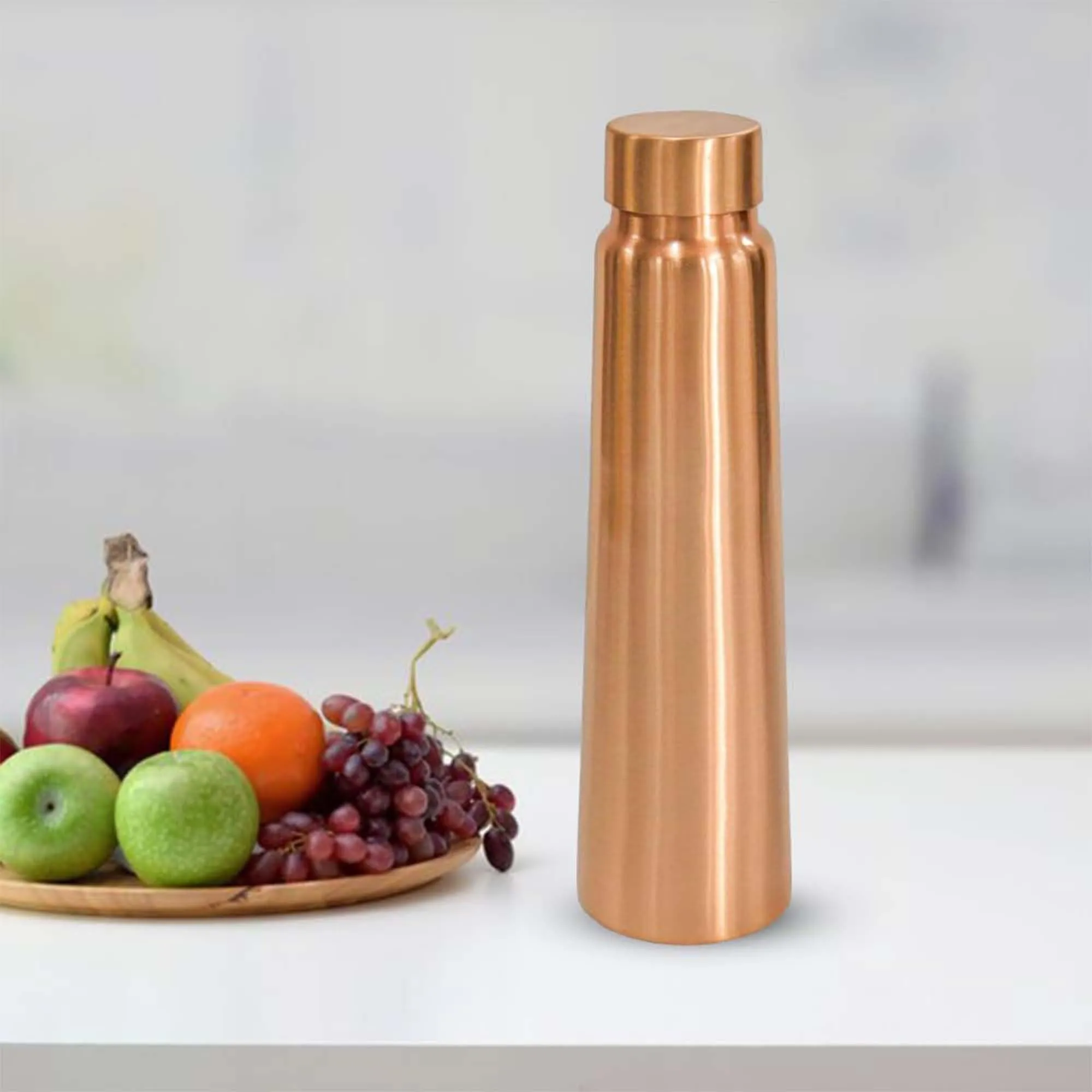 Kuber Industries 950 ml Copper Water Bottle - Leakproof Detox Tamaba Bottle for Office/Gym/Yoga/College, Men & Women | Stain Resistent Thermos Bottle for Unisex | Solid - Copper