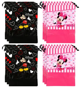 Kuber Industries Disney Print 12 Piece Non Woven Travel Shoe Cover, String Bag Organizer (Black & Pink) -HS_35_KUBMARTS18053