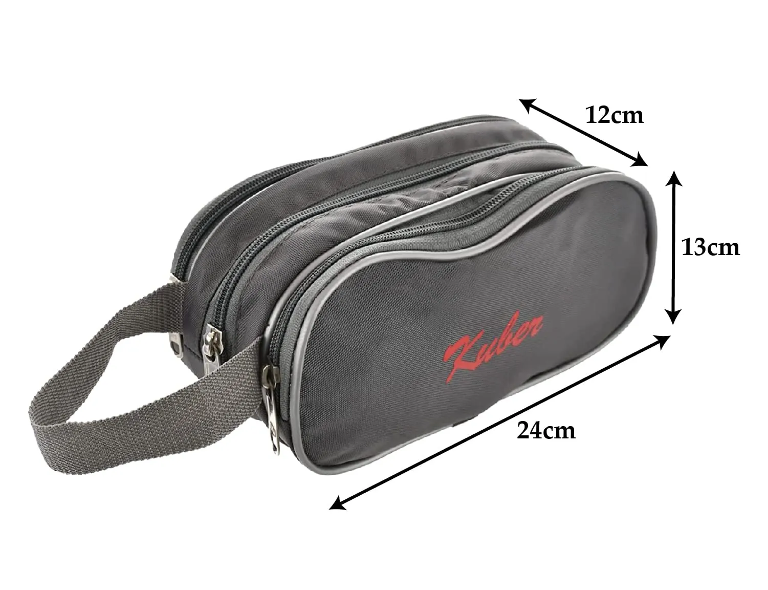 Kuber Industries Rexine Lightweight Travel Toiletry Bag Shaving Kit with Carrying Strap, Pack of 2 (Grey) 54KM4284