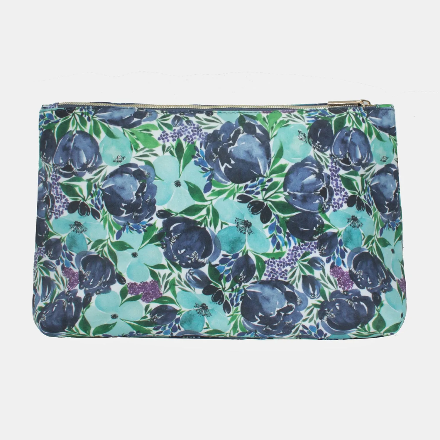 Large Cosmetic Bag - Flourish Blue