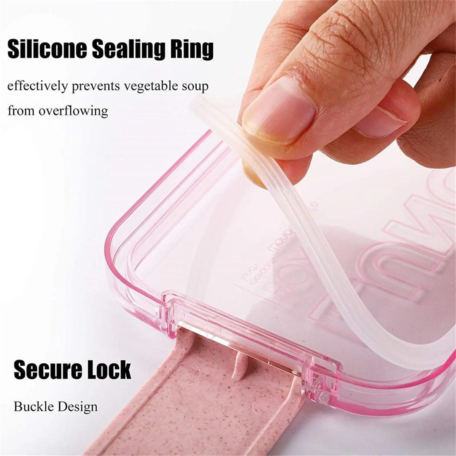 Leakproof 3 Layer Bento Box with Utensils, Eco-Friendly