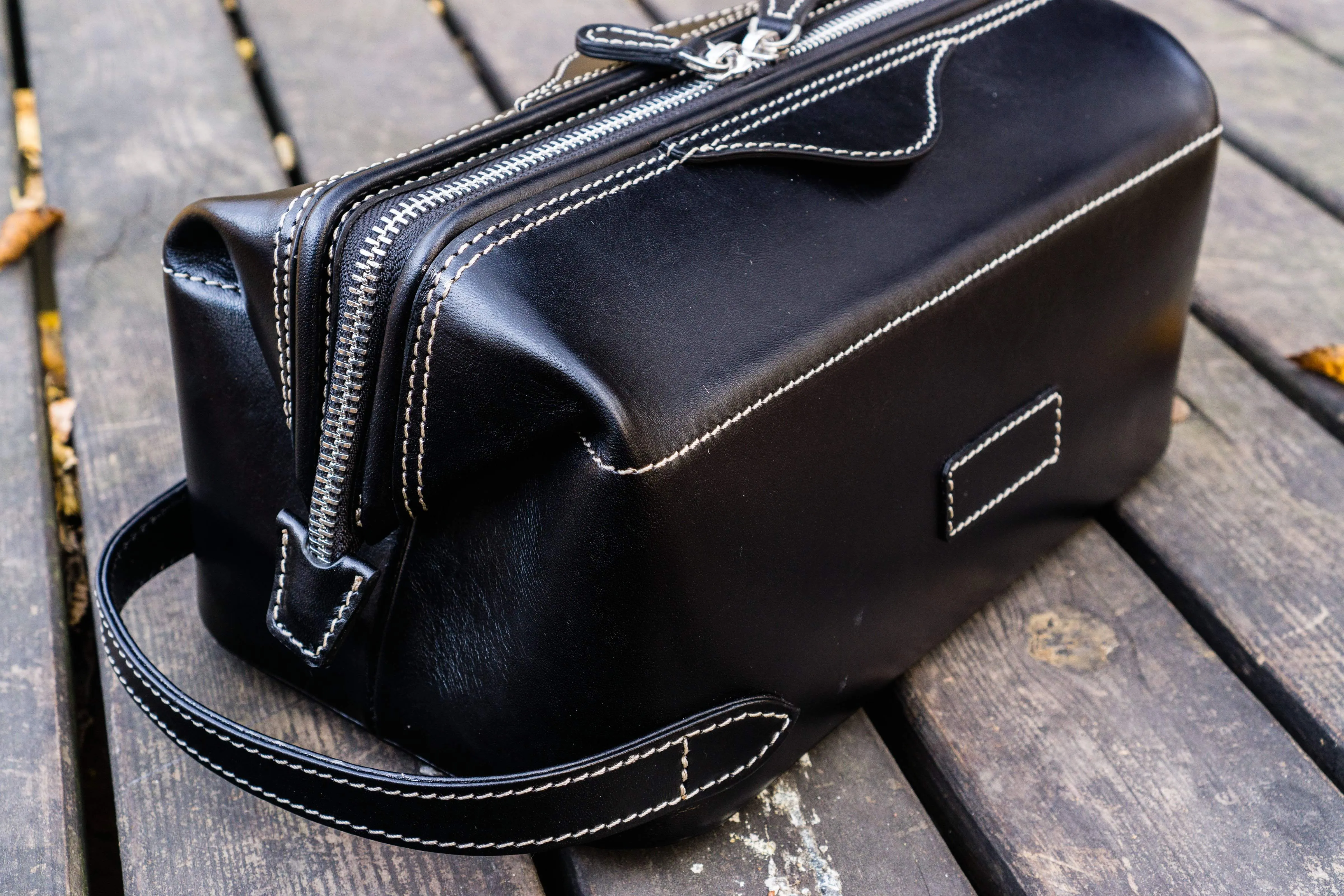 Leather Dopp Kit - Black