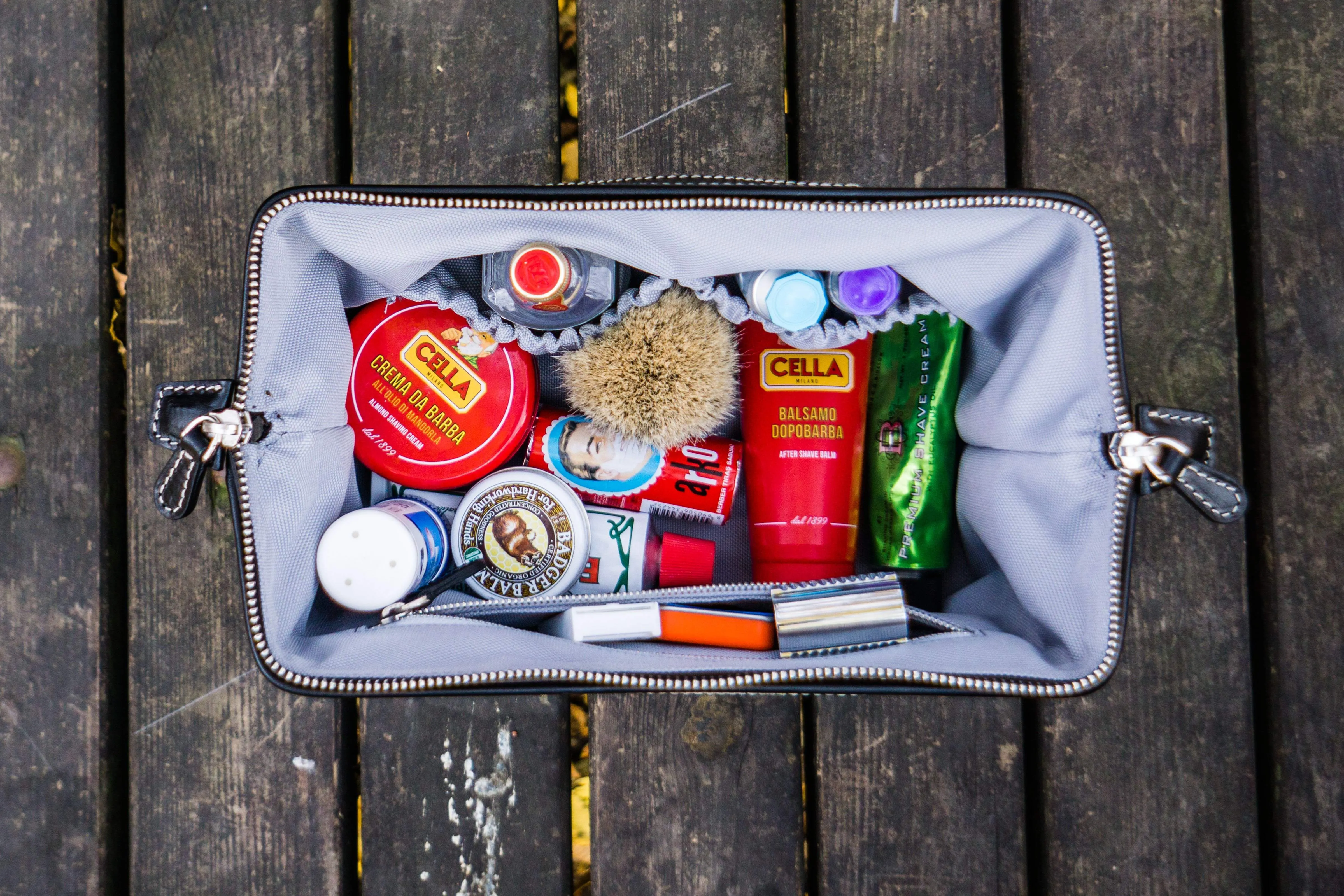 Leather Dopp Kit - Black