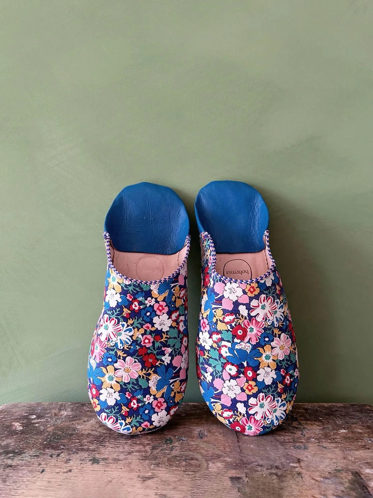 Liberty Print Babouche Slippers, Westbourne Posy