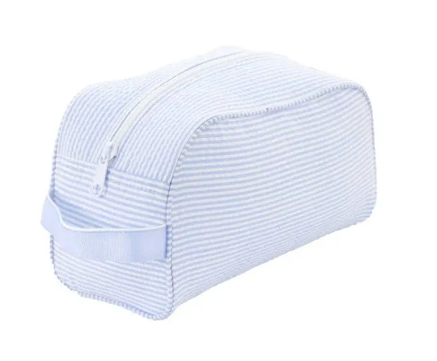 Light Blue Seersucker Toiletry Bag