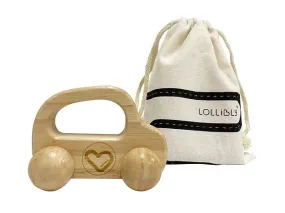 Lollibly Wooden Toy Car & Drawstring Bag