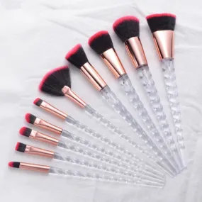 Makeup Brush Transparent Glitter Spiral Pattern