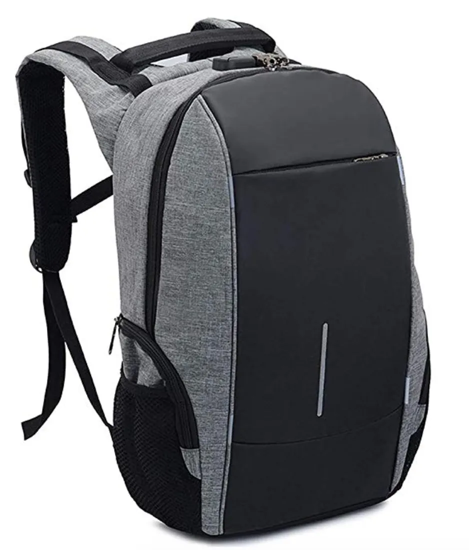 Medium Sleek Two Tone Anti-Theft 17" Laptop Backpack with USB Charging and TSA Lock